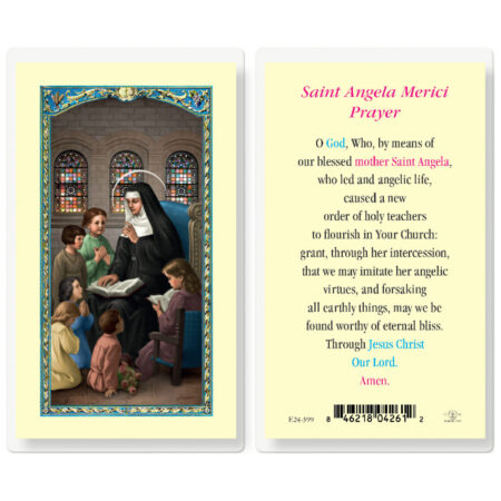 Saint Angela Merici Laminated Holy Card - 25 Pack