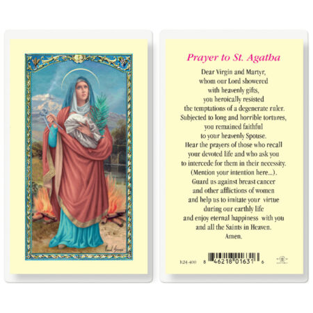 Saint Agatha Prayer Laminated Holy Card - 25 Pack