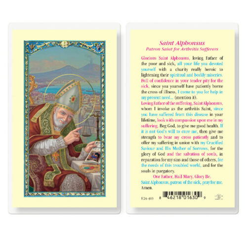 Saint Alphonsus Laminated Holy Card - 25 Pack - Buy Religious Catholic ...