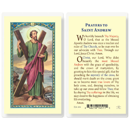 Saint Andrew Laminated Holy Card - 25 Pack
