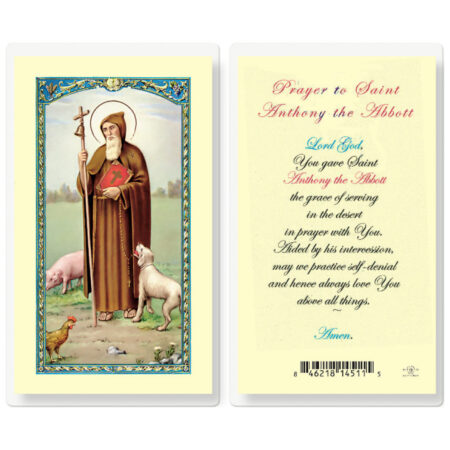 Saint Anthony Abbot Laminated Holy Card - 25 Pack
