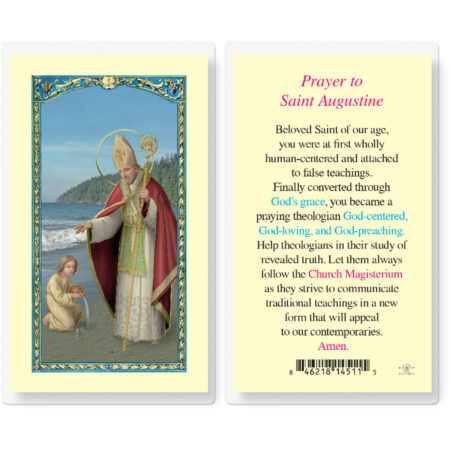 Saint Augustine Laminated Holy Card - 25 Pack