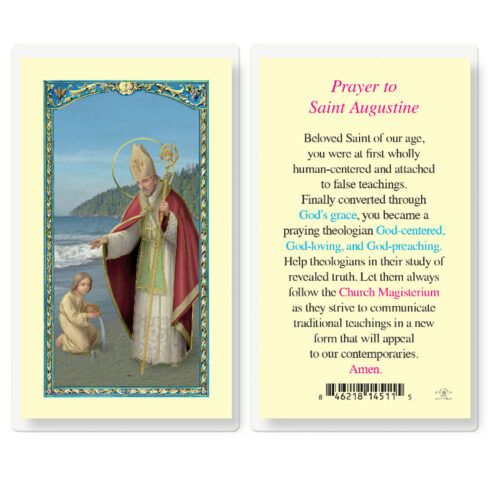 Saint Augustine Laminated Holy Card - 25 Pack