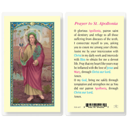 Saint Apollonia Laminated Holy Card - 25 Pack