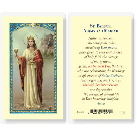 Saint Barbara Laminated Holy Card - 25 Pack