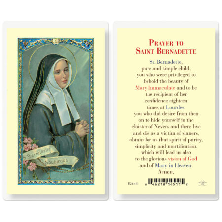 Saint Bernadette Laminated Holy Card - 25 Pack