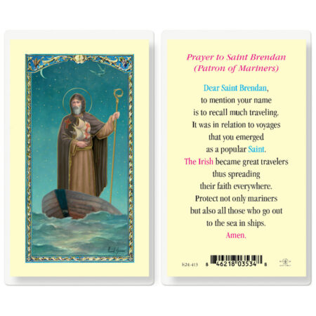 Saint Brendan Laminated Holy Card - 25 Pack