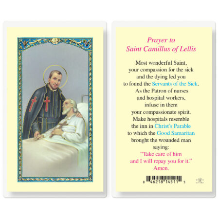 Saint Camillus Laminated Holy Card - 25 Pack