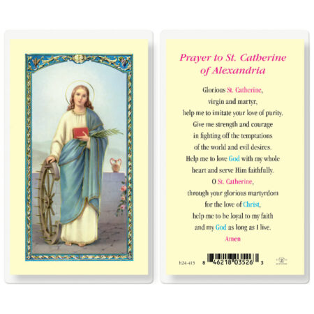 Saint Catherine of Alexandria Laminated Holy Card - 25 Pack