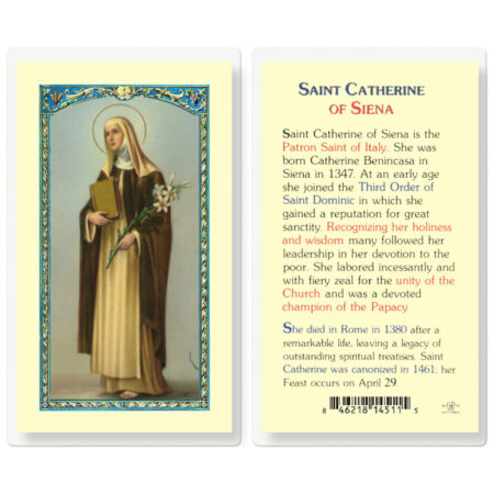 Saint Catherine of Siena Laminated Holy Card - 25 Pack
