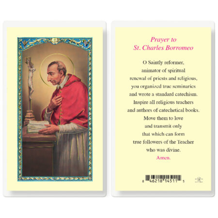 Saint Charles Prayer Laminated Holy Card - 25 Pack