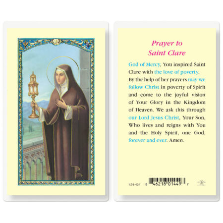Saint Clare Laminated Holy Card - 25 Pack