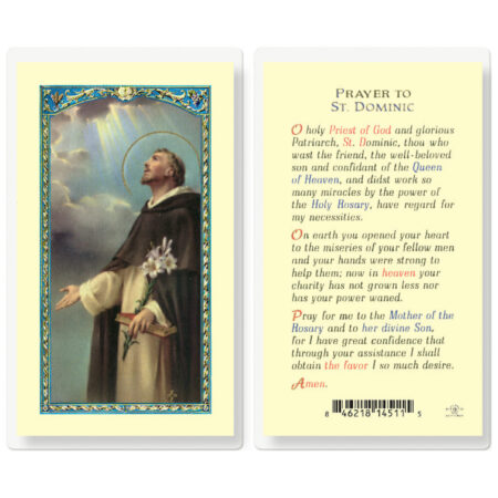 Prayer to Saint Dominic Laminated Holy Card - 25 Pack