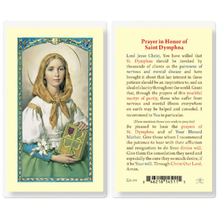 Saint Dymphna Laminated Prayer Card - 25 Pack