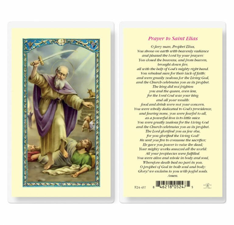 Saint Elias Laminated Holy Card - 25 Pack - Buy Religious Catholic Store