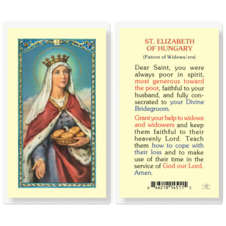 Saint Elizabeth of Hungary for Widows and Widowers Laminated Holy Card - 25 Pack