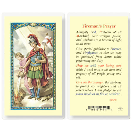 Saint Florian Fireman Laminated Holy Card - 25 Pack