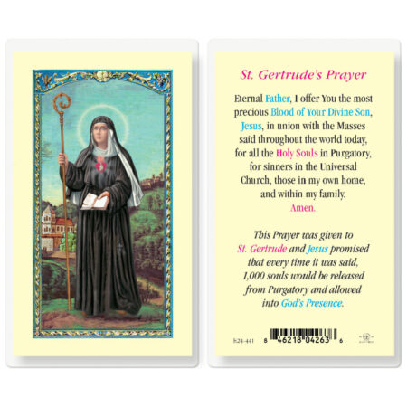 Saint Gertrude Laminated Holy Card - 25 Pack