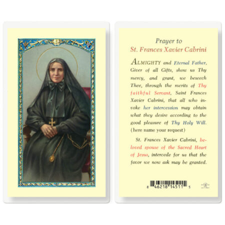Saint Frances Cabrini Laminated Holy Card - 25 Pack
