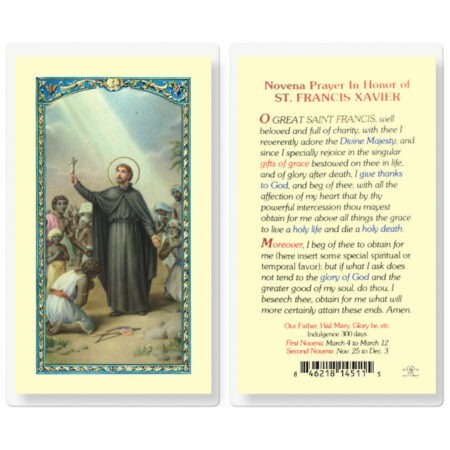Saint Francis Xavier Novena Prayer Laminated Holy Card - 25 Pack