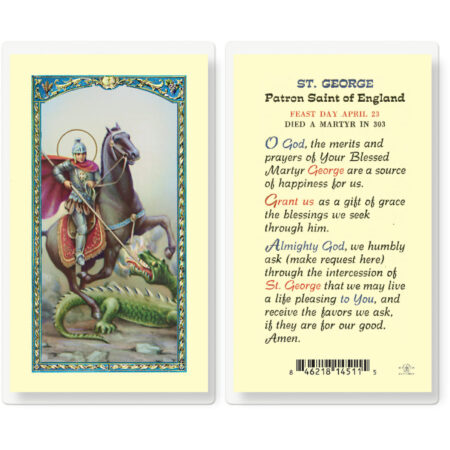 Saint George Laminated Holy Card - 25 Pack
