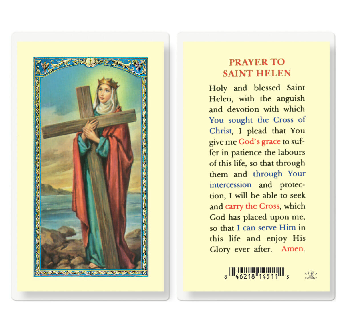 Saint Helen Laminated Holy Card - 25 Pack - Buy Religious Catholic Store