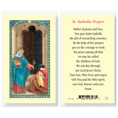 Saint Isabella Laminated Holy Card - 25 Pack