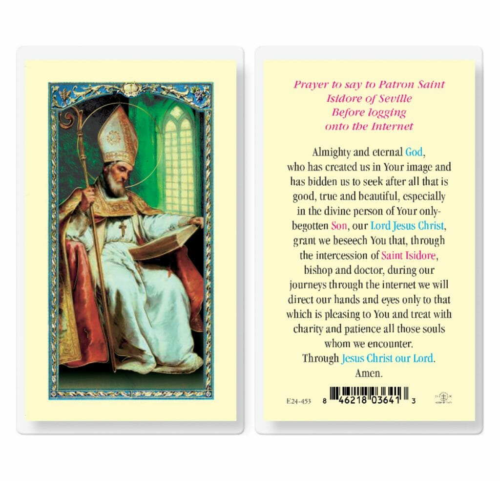 Saint Isidore Internet Laminated Holy Card - 25 Pack - Buy Religious ...