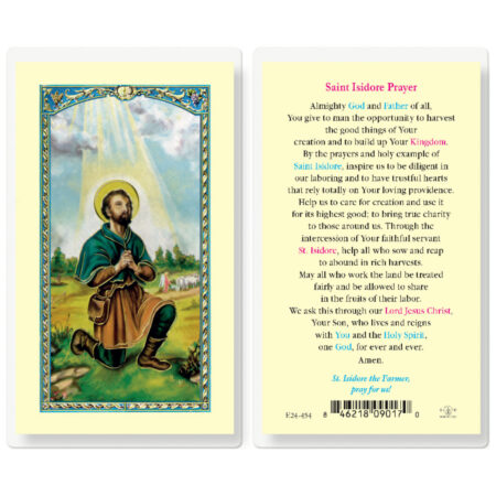 Saint Isidore Farmer Laminated Holy Card - 25 Pack