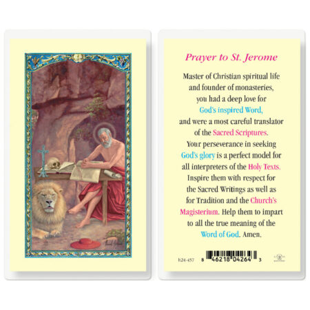 Saint Jerome Laminated Holy Card - 25 Pack