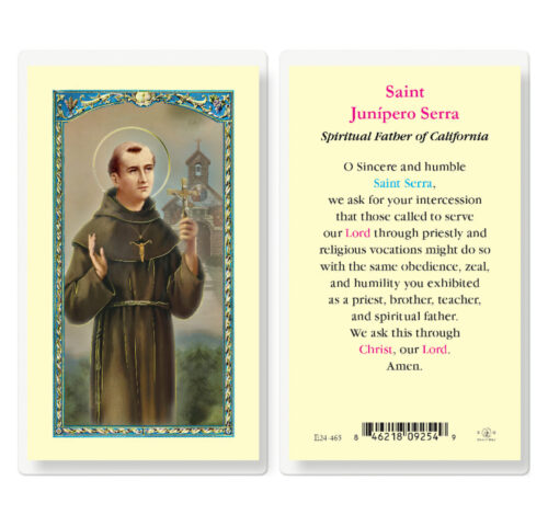Saint Junipero Serra Laminated Holy Card - 25 Pack