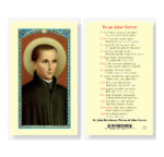 Saint John Berchman Altar Server Laminated Holy Card - 25 Pack