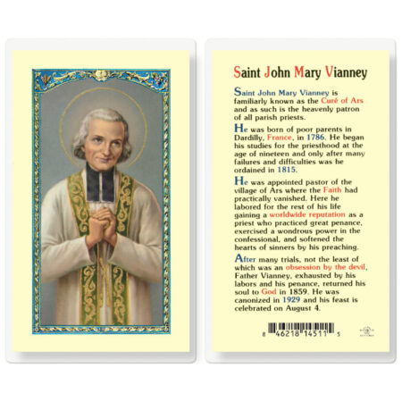 Saint John Mary Vianney Laminated Holy Card - 25 Pack