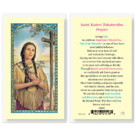 Saint Kateri Tekakwitha Laminated Holy Card - 25 Pack