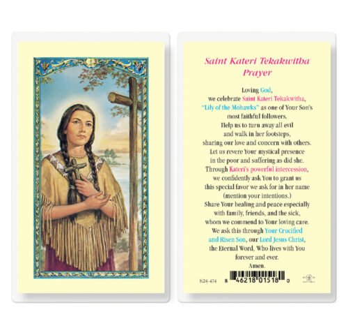 Saint Kateri Tekakwitha Laminated Holy Card - 25 Pack