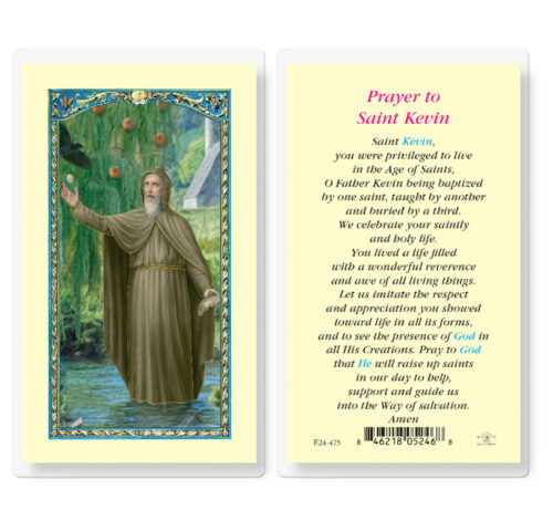 Saint Kevin Laminated Holy Card - 25 Pack