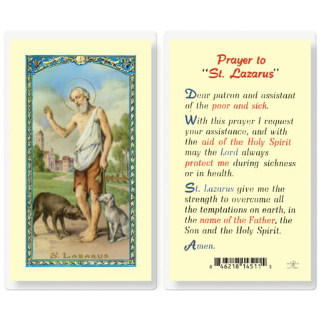 Saint Lazarus Laminated Holy Card - 25 Pack