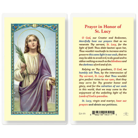 Saint Lucy Laminated Holy Card - 25 Pack