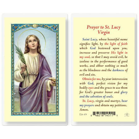 Saint Lucy Laminated Holy Card - 25 Pack