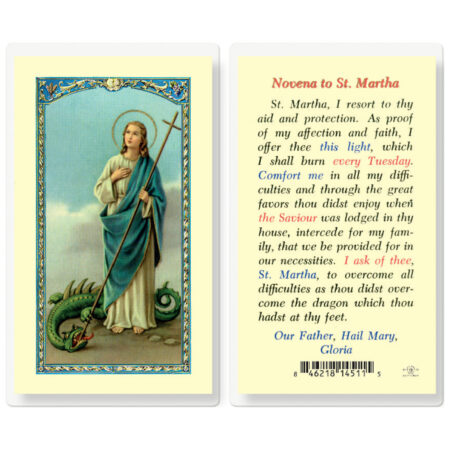 Saint Martha Novena Laminated Holy Card - 25 Pack