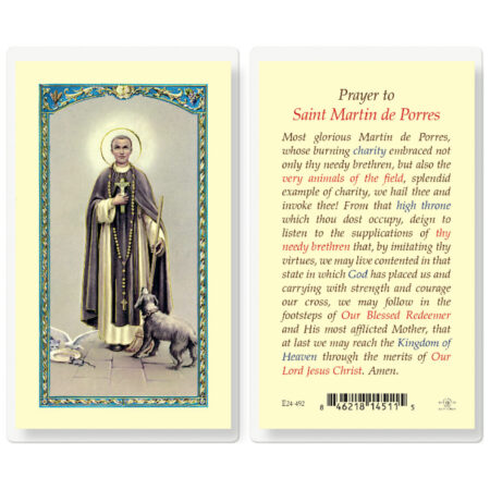 Saint Martin De Porres Laminated Holy Card - 25 Pack
