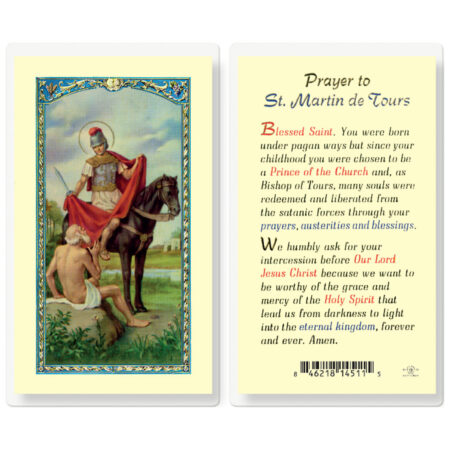 Saint Martin of Tours Laminated Holy Card - 25 Pack