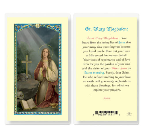 Saint Mary Magdalene Laminated Holy Card - 25 Pack