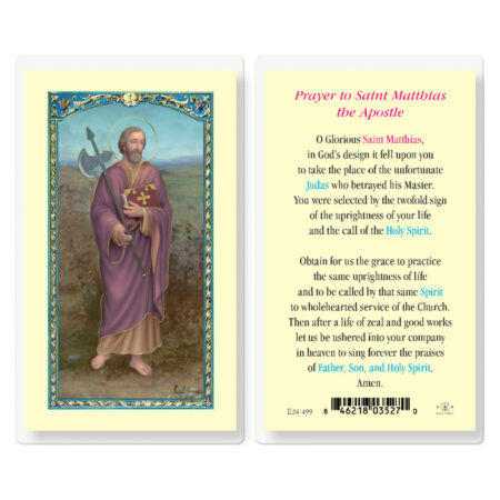 Saint Matthias Laminated Holy Card - 25 Pack