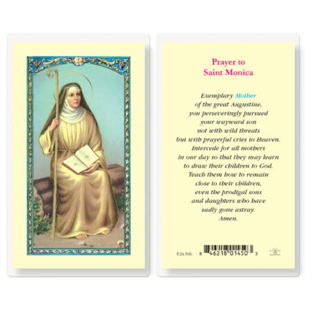 Saint Monica Laminated Holy Card - 25 Pack