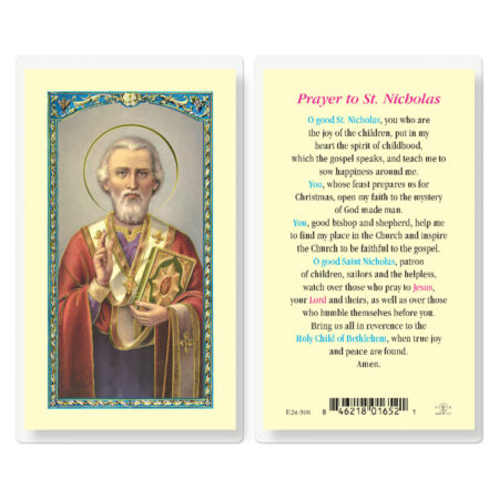 Saint Nicholas Laminated Holy Card - 25 Pack