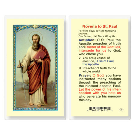 Saint Paul Novena Laminated Holy Card - 25 Pack
