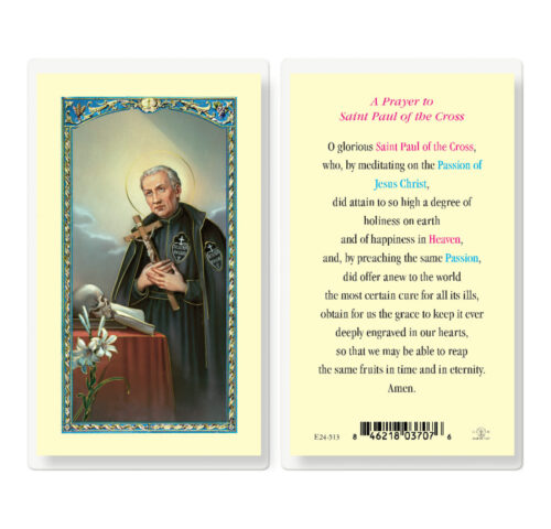 Saint Paul of the Cross Laminated Holy Card - 25 Pack