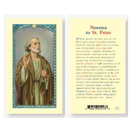 Saint Peter Novena Laminated Holy Card - 25 Pack