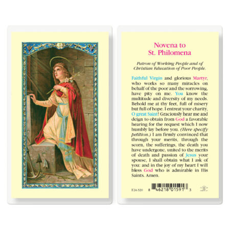 Saint Philomena Novena Laminated Holy Card - 25 Pack